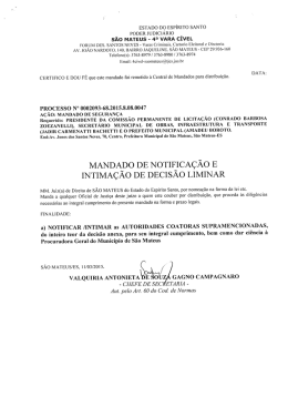 Intimação - Prefeitura de São Mateus