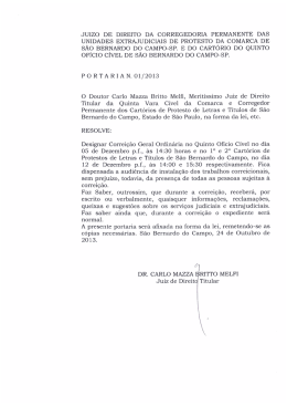 juizo de direito da corregedoria permanente das unidades