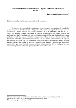 Doa&ccedil;&atilde;o e fam&iacute;lia nos testamentos de Curitiba e - Abep