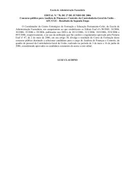 EDITAL N.º 78, DE 27 DE JUNHO DE 2006 Concurso público para
