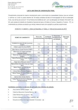 Lista Unitária de Ordenação Final