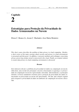 Estrat&eacute;gias para Prote&ccedil;&atilde;o da Privacidade de Dados Armazenados