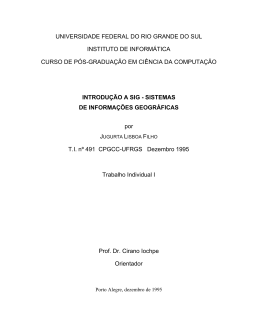Introdu&ccedil;&atilde;o a SIG - Sistemas de Informa&ccedil;&otilde;es Geogr&aacute;ficas