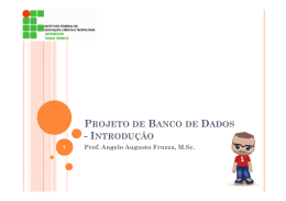 PROJETO DE BANCO DE DADOS - INTRODU&Ccedil;&Atilde;O