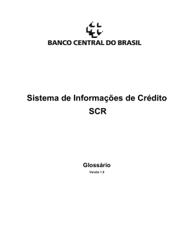 Gloss&aacute;rio SCR - Banco Central do Brasil