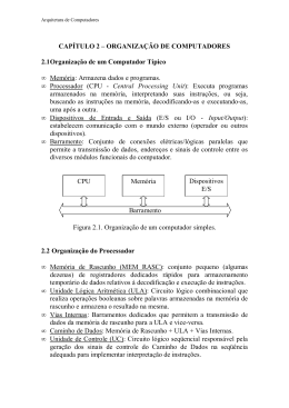 CAPÍTULO 2 – ORGANIZAÇÃO DE COMPUTADORES 2.1