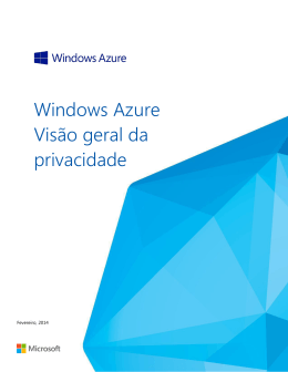 Windows Azure Visão geral da privacidade