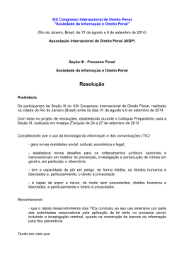 Resolu&ccedil;&atilde;o &ndash; Se&ccedil;&atilde;o III