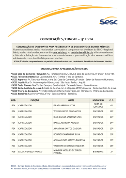 CONVOCA&Ccedil;&Otilde;ES / FUNCAB &ndash; 7&ordf; LISTA