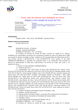 Ac&oacute;rd&atilde;o n&ordm; 5100/2013-TCU-2&ordf; C&acirc;mara, sess&atilde;o de 27/08/2013