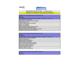 PROCESSO SELETIVO PSG - 2&ordm; EDITAL 2011 Relat&oacute;rio