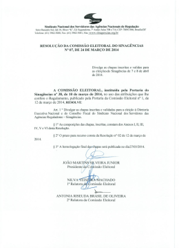 resolu&ccedil;&atilde;o da comiss&atilde;o eleitoral do sinag&ecirc;ncias n&deg; 07, de 24 de