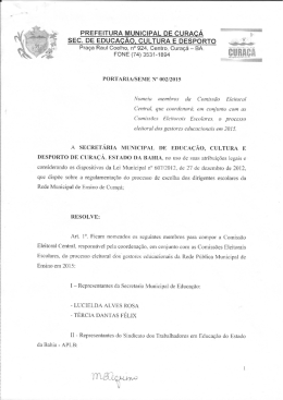 Portaria/SEME n° 002/2015. - Portal da Prefeitura Municipal de