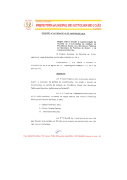 &atilde;, PREFEITURA MUNICIPAL DE PETROLINA DE Goi&Aacute; s