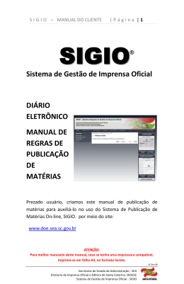 Manual do Usuário e Regras de Publicação