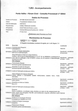 TJRO - Acompanhamento - Eletrobras Distribui&ccedil;&atilde;o Rond&ocirc;nia