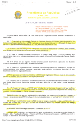 Lei de criação - Universidade Federal de Campina Grande