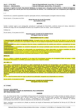 Provimento nº 03/2014, de 15 de janeiro de 2014 da Corregedoria
