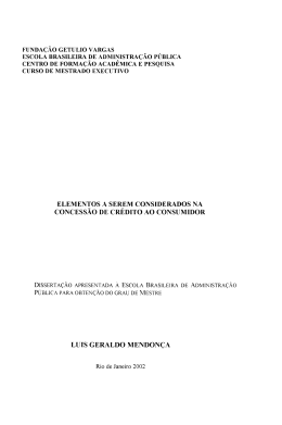 elementos a serem considerados na concess&atilde;o de cr&eacute;dito ao