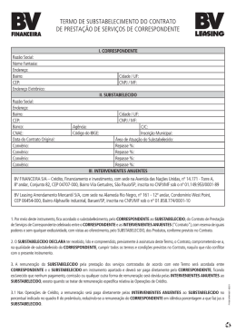 TERMO DE SUBSTABELECIMENTO DO CONTRATO DE