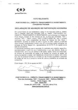 Comunicado ao Mercado