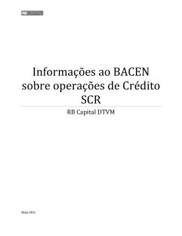 Informações ao BACEN sobre operações de Crédito SCR