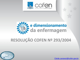 Material sobre dimensionamento - Coren-RS