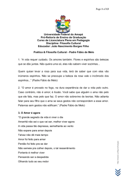 Po&eacute;tica & Filosofia Cultural - Padre F&aacute;bio de Melo