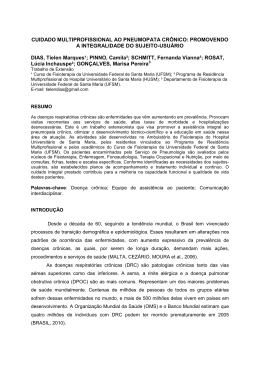 CUIDADO MULTIPROFISSIONAL AO PNEUMOPATA CRÔNICO: PROMOVENDO A