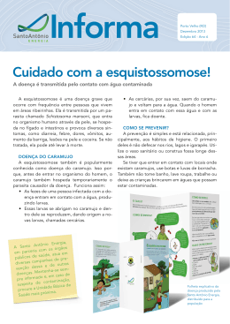 Cuidado com a esquistossomose!
