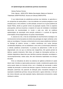 26. Epidemiologia das subst&acirc;ncias qu&iacute;micas