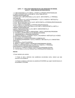 LISTA – F - LISTA DAS SUBSTÂNCIAS DE USO PROSCRITO NO