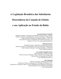 A Legislação Brasileira das Substâncias Destruidoras da