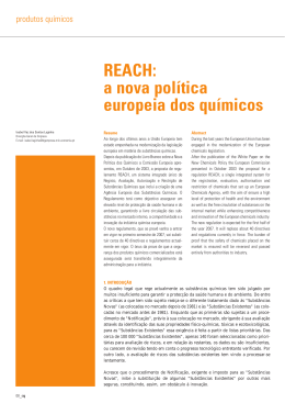 REACH: a nova política europeia dos químicos