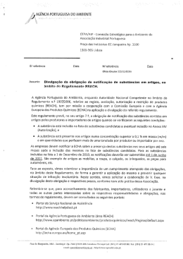 REACH - Obrigação de notificação de substancias (Oficio)