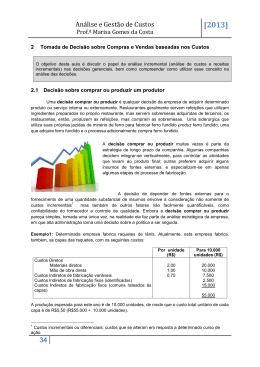 Analise e Gestao de Custos