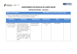 Visitas de Estudo 2014-2015 - Agrupamento de Escolas de Campo