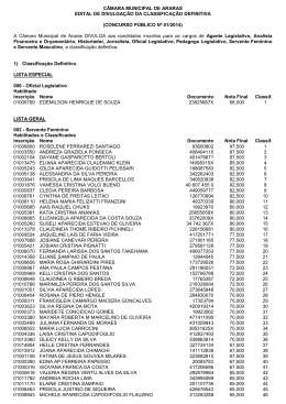 Classificação Definitiva - Câmara Municipal de Araras