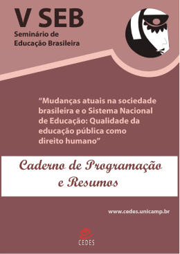 Caderno de Programação e Resumos do V SEB