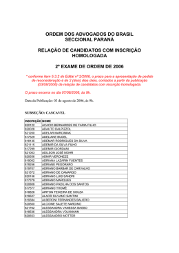 ordem dos advogados do brasil seccional paranê relaçào de