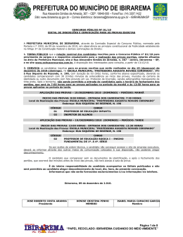 PREFEITURA DO MUNIC&Iacute;PIO DE IBIRAREMA