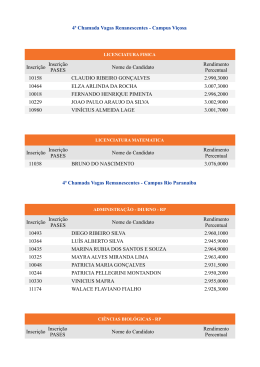 4&ordf; chamada vagas remanescentes UFV 2010