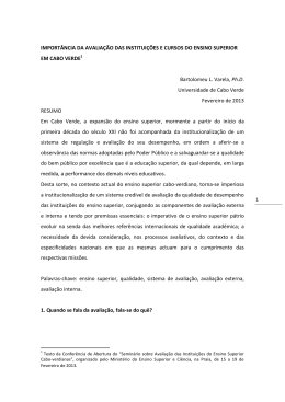 Import&acirc;ncia da avalia&ccedil;&atilde;o das institui&ccedil;&otilde;es e cursos do ensino