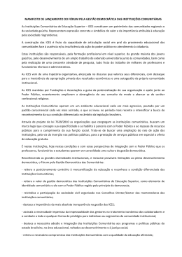 Manifesto de Lançamento do Fórum pela Gestão