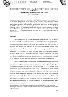 &iacute;ndice de inser&ccedil;&atilde;o regional das institui&ccedil;&otilde;es de ensino