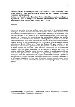 disclosure da informa&ccedil;&atilde;o cont&aacute;bil na gest&atilde;o patrimonial dos bens