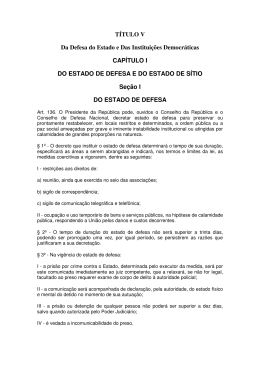 TÍTULO V Da Defesa do Estado e Das Instituições Democráticas
