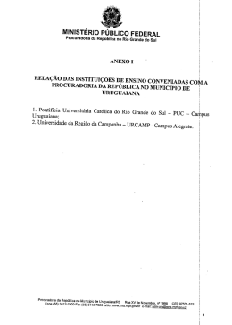 Relação das Instituições Conveniadas