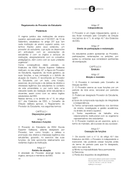 Regulamento do Provedor do Estudante