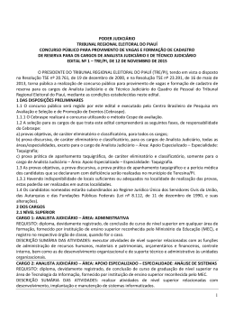 Edital - CESPE / UnB - Universidade de Bras&iacute;lia